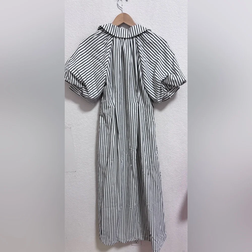 Entro striped button down puff sleeve dress NWT - Picture 4 of 6